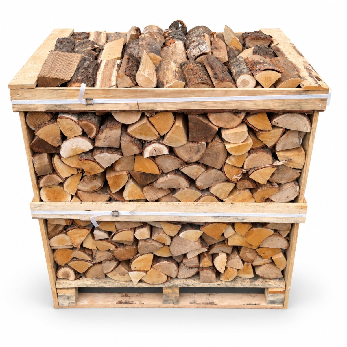 Ovengedroogd berken- en eikenhout mix – palletbox
